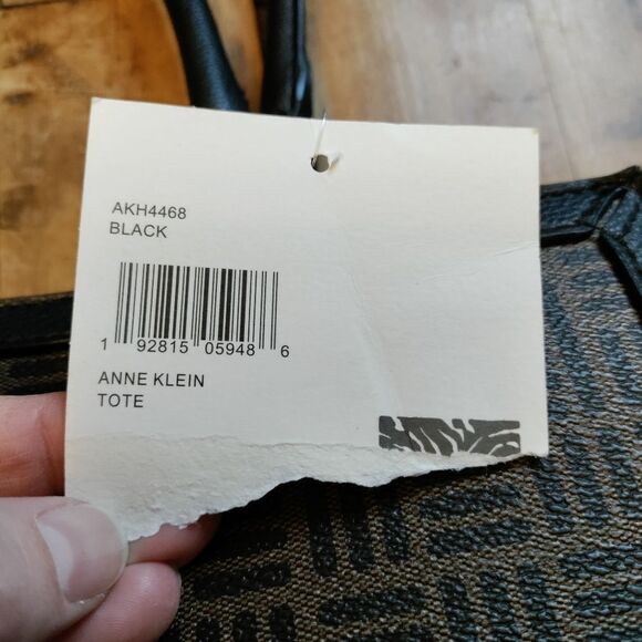 Anne Klein purse tote handbag black brown new signature gift new tags wallet - Picture 5 of 16